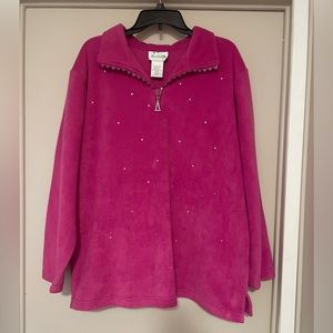 Quacker Factory Quarter Zip Pullover Pink Size 1X